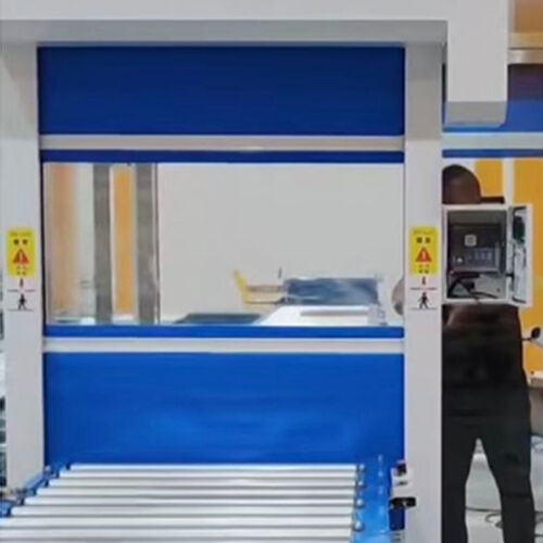 Flexible PVC Curtain Industrial High Speed Door Featuring Sensor Control For Equipment Passage