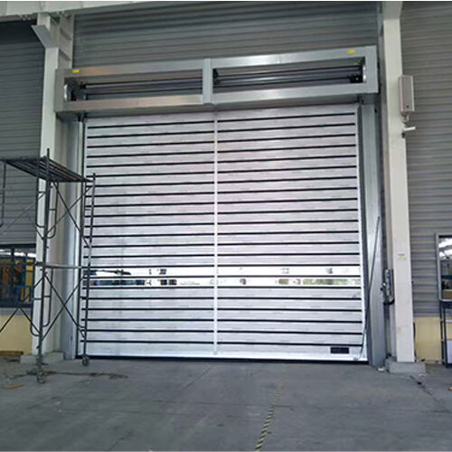 Sistem Pintu Gulung Spiral Aluminium Tampilan Penuh Kecepatan Tinggi Fasilitas Pengolahan Logam