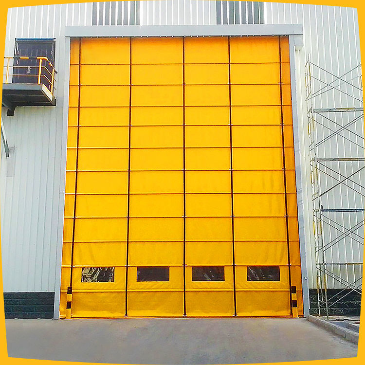 PVC Customized Automatic High Speed Folding Door Fast Stacking Rolling Curtain Rapid Access Operations