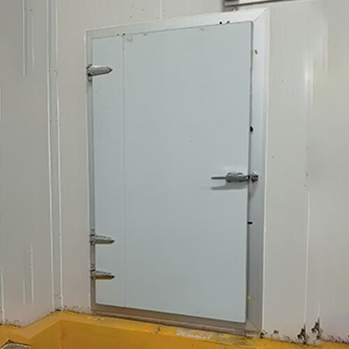 304 Stainless Steel Cold Storage Door Heavy Duty Single Leaf Semi Recessed Hinged Swing Door