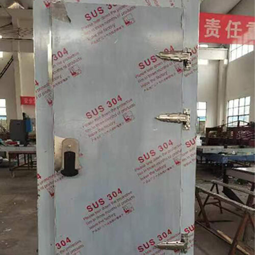 304 Stainless Steel Cold Storage Door Heavy Duty Single Leaf Semi Recessed Hinged Swing Door