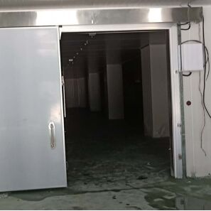 Space Saving Cold Room Insulated Doors , Electric Sliding Door For Cold Storage