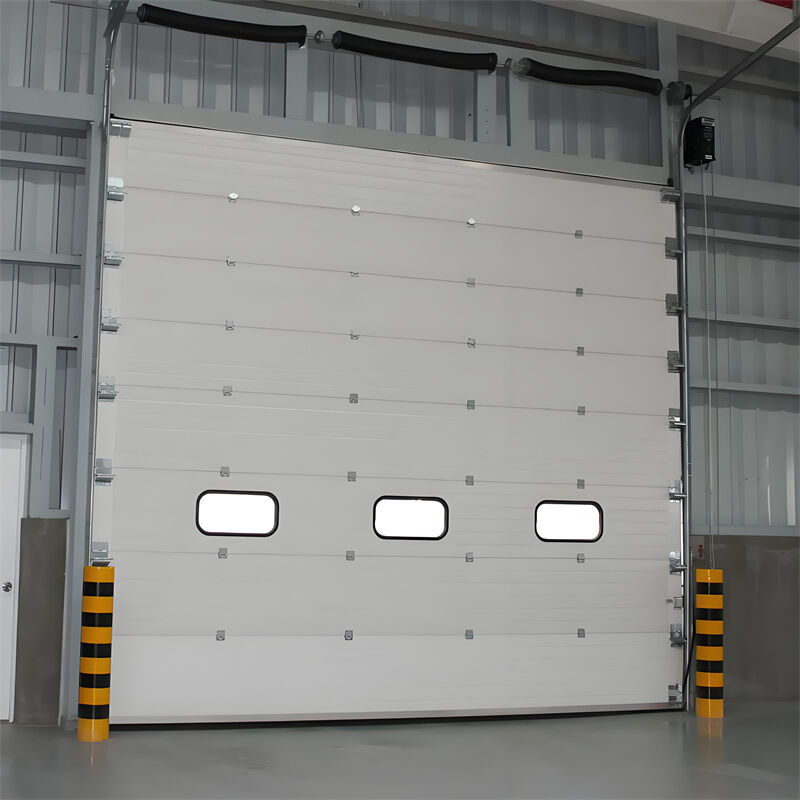 Insulated Industrial Sectional Door With PU Panels High Strength Structure For Warehouse Industrial Buildings