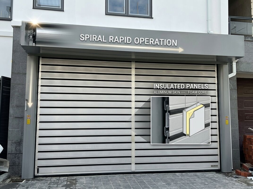 2.0m/s Beaufort-10 Wind-Resistant Aluminum Spiral High Speed Door Outdoor Dock Access System