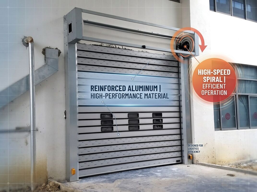 2.0m/s Beaufort-10 Wind-Resistant Aluminum Spiral High Speed Door Outdoor Dock Access System