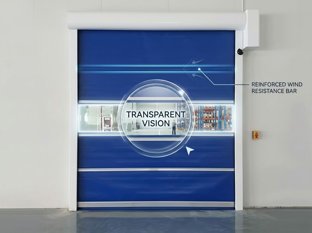 Energy-Saving Tight-Sealing PVC Industrial High Speed Door For Custom Sized Warehouse Openings