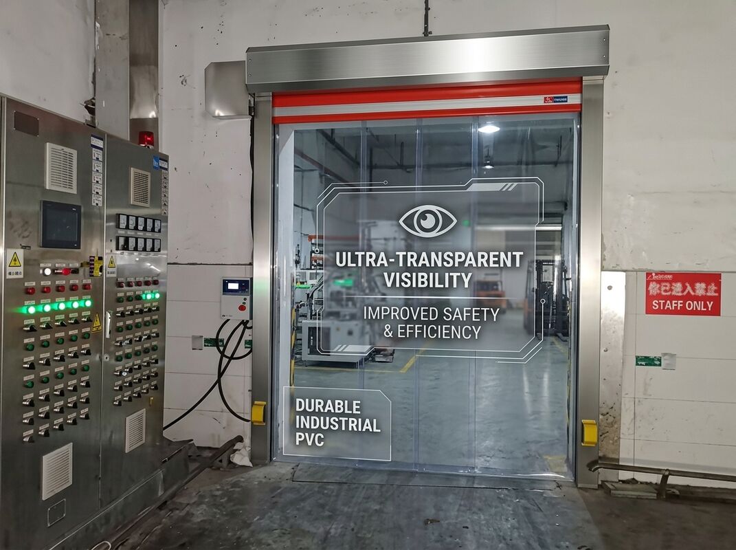 Clear Transparent PVC Industrial High Speed Door For Production Line Operations
