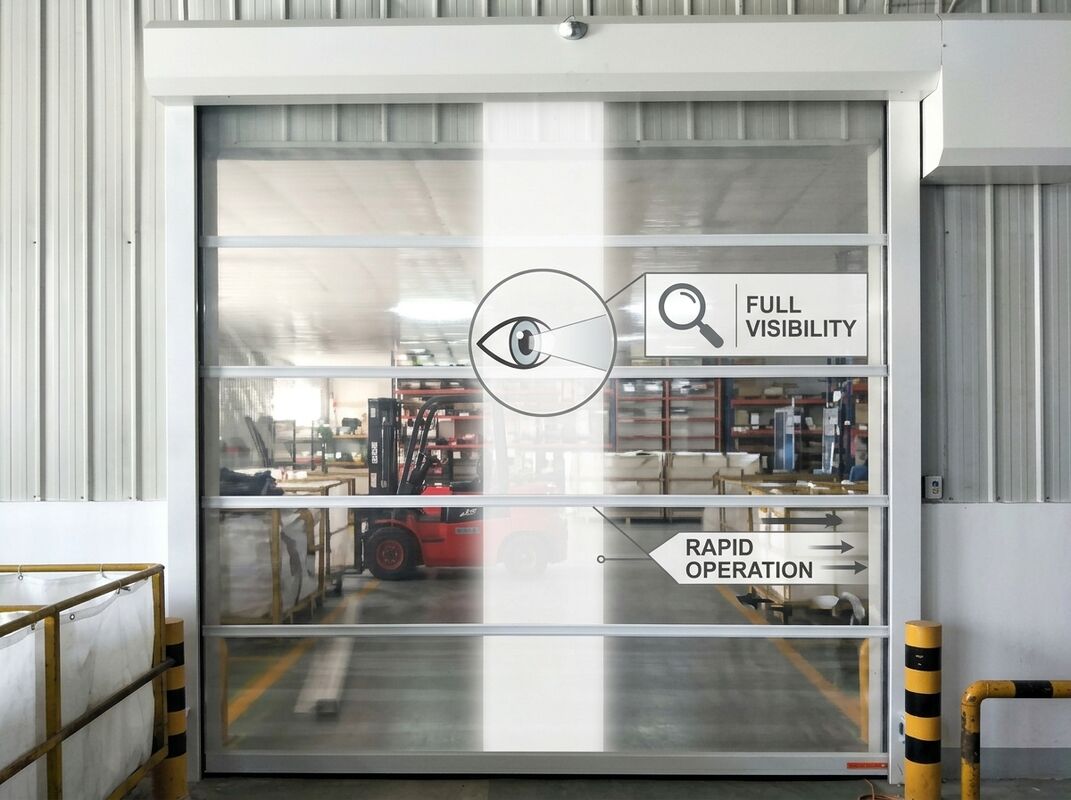 Clear Transparent PVC Industrial High Speed Door For Production Line Operations