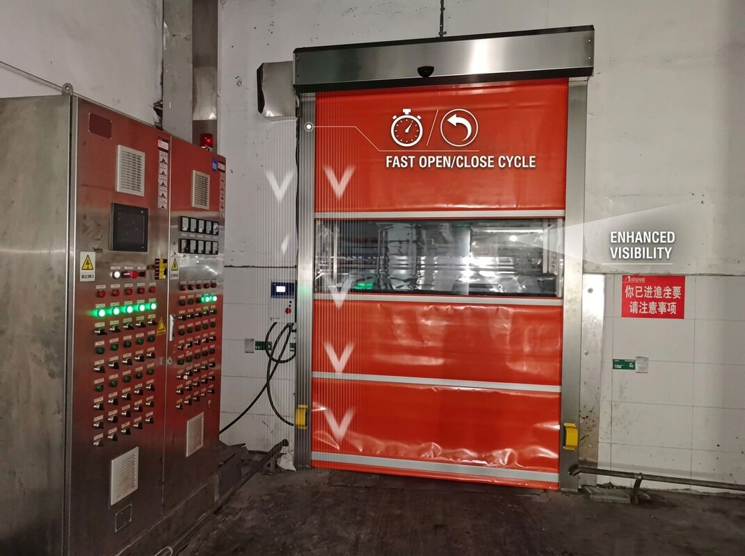 Sensor Activated PVC Industrial High Speed Door For Automatic Car Wash Bay Access