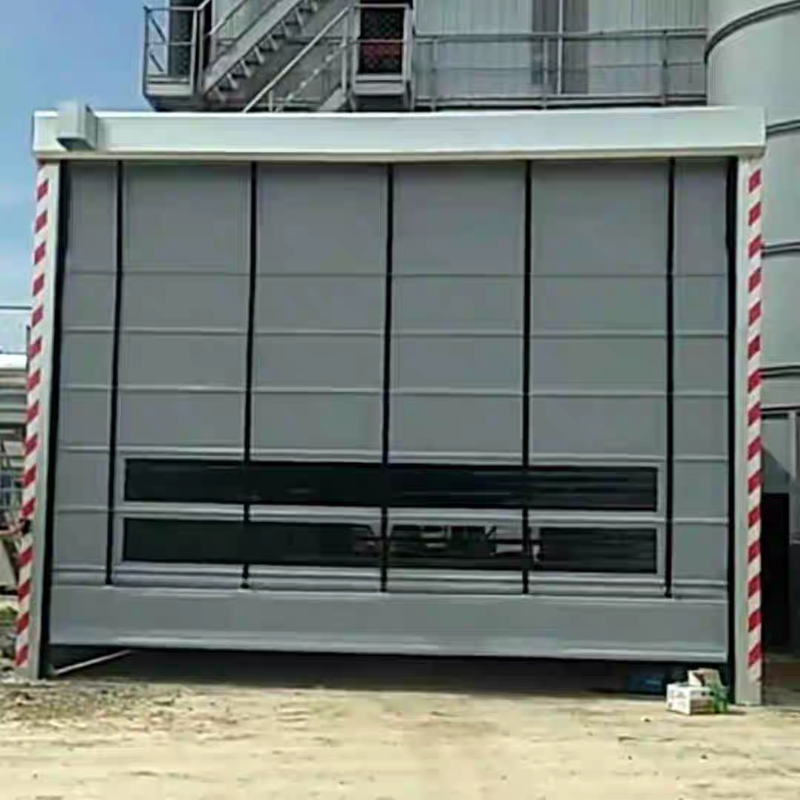 Insulated Thermal PVC Curtain Stacking High Speed Folding Door For Cold Storage Corridor Access