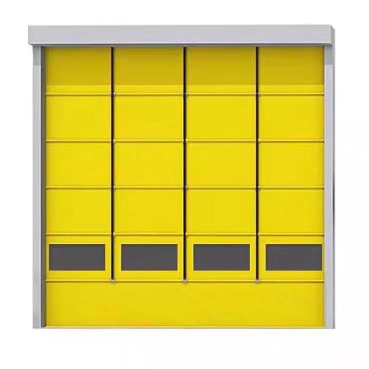 Insulated Thermal PVC Curtain Stacking High Speed Folding Door For Cold Storage Corridor Access