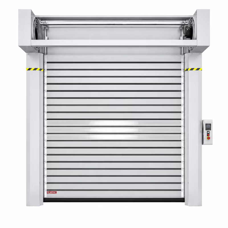 Wind Resistance Rated Spiral High Speed Door Aluminum Panel Outdoor Dock Industrial Entrance
