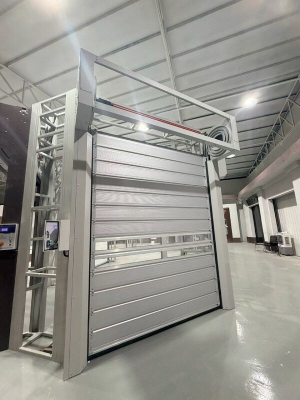 Thermal Insulation Performance Spiral High Speed Door 43mm PU Core Energy Saving Access