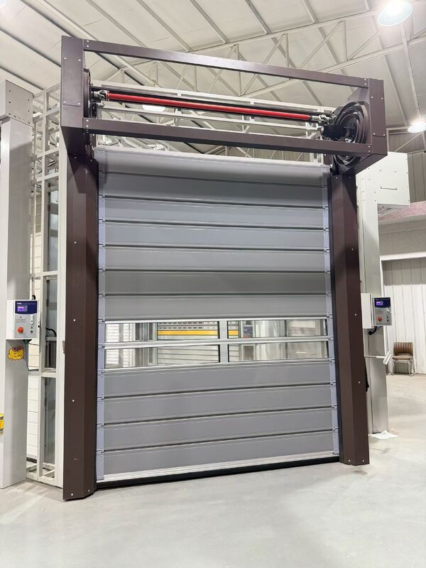Thermal Insulation Performance Spiral High Speed Door 43mm PU Core Energy Saving Access