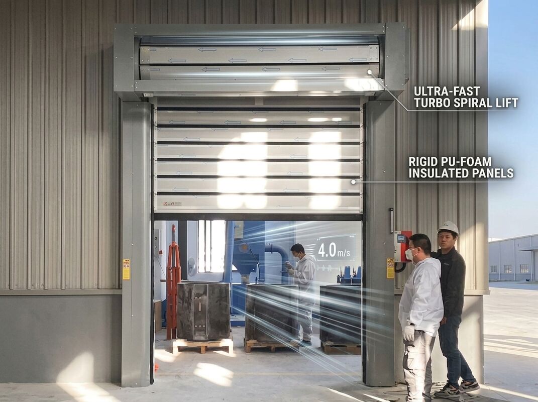 Turbo Spiral Lifting System Aluminum High Speed Door 1.5m/s Rapid Opening Industrial Access