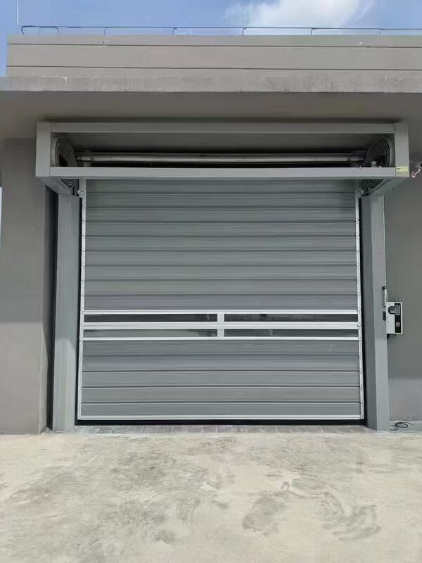 Beaufort 10 Wind Resistance Spiral High Speed Door with Rigid Aluminum Panels and 40mm Insulated Panels