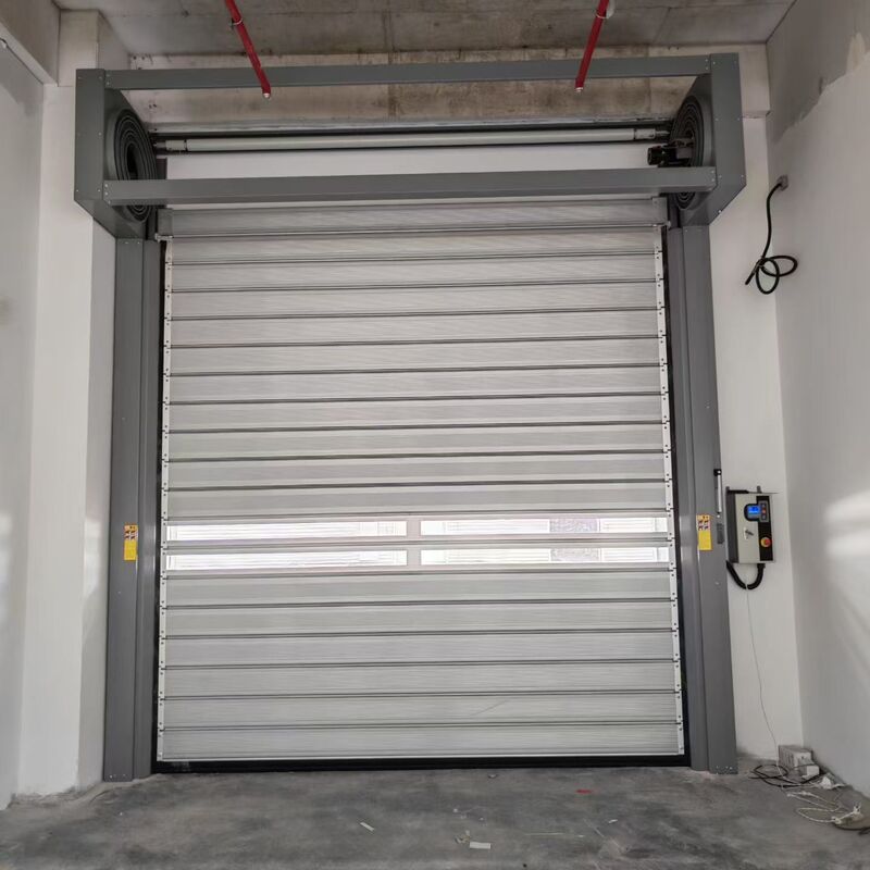 Beaufort 10 Wind Resistant Spiral High Speed Door with 40mm Insulated Panels for Coastal Industrial Facilities