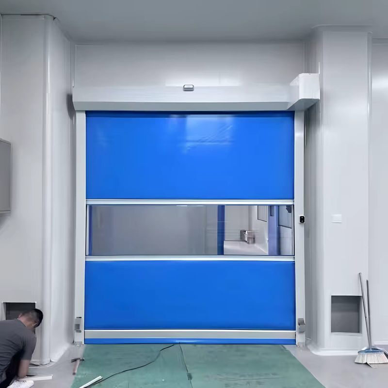 Safety Bottom Edge PVC Industrial High Speed Door with Photoelectric Sensors and DSP Servo System