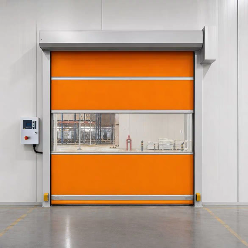 Lint-Sealed PVC High Speed Door with 0.8-2.0 m/s Opening Speed and Side Brush Seals for Cleaner Textile Workshops