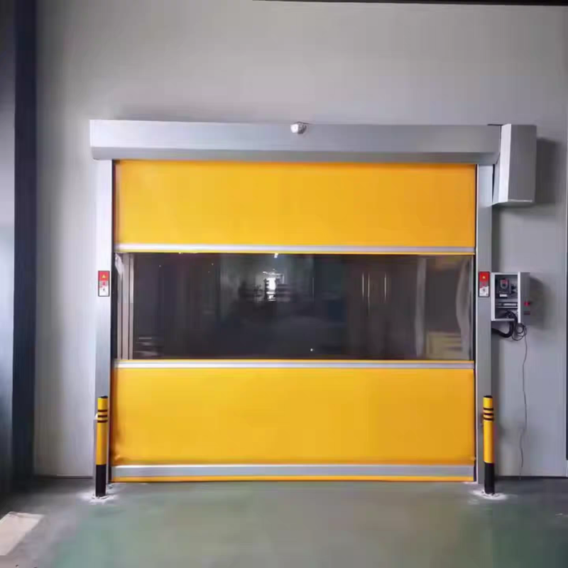 Horizontal Aluminum Wind Bar Reinforced PVC High Speed Door with Class 6 Wind Resistance and 0.8-2.0 m/s Opening Speed