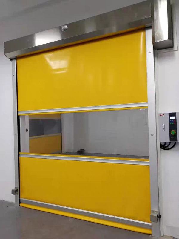 Aluminum Wind-Bar Reinforced PVC High Speed Door with Wind Resistance Class 6 and Adjustable Opening Speed 0.8-2.0 m/s