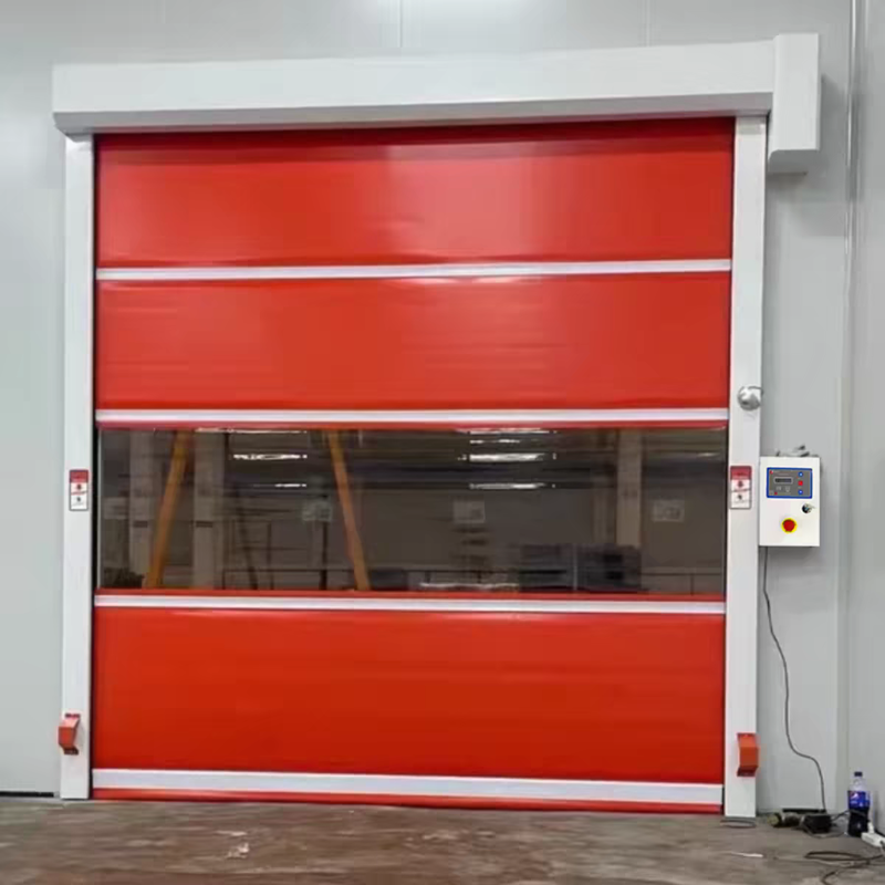Horizontal Aluminum Wind Bar Reinforced PVC High Speed Door with Class 6 Wind Resistance and 0.8-2.0 m/s Opening Speed