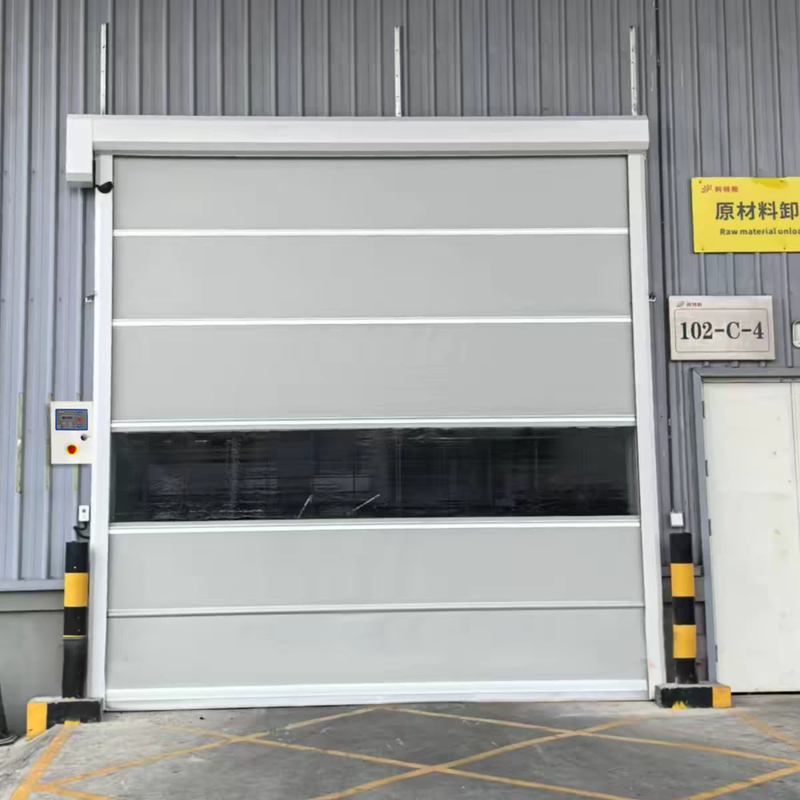 Lint-Sealed PVC High Speed Door with 0.8-2.0 m/s Opening Speed and Side Brush Seals for Cleaner Textile Workshops