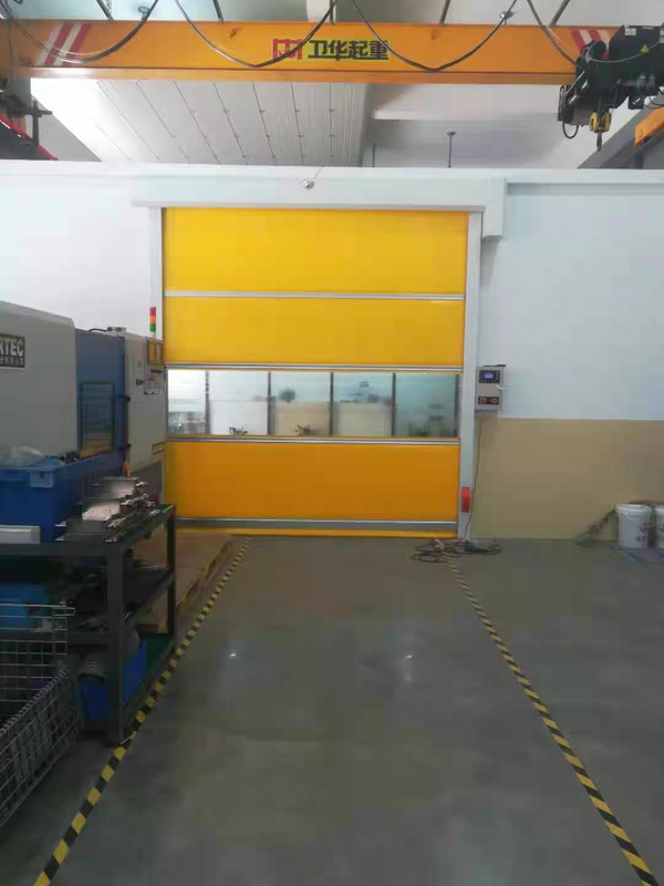 Aluminum Wind-Bar Reinforced PVC High Speed Door with Wind Resistance Class 6 and Adjustable Opening Speed 0.8-2.0 m/s