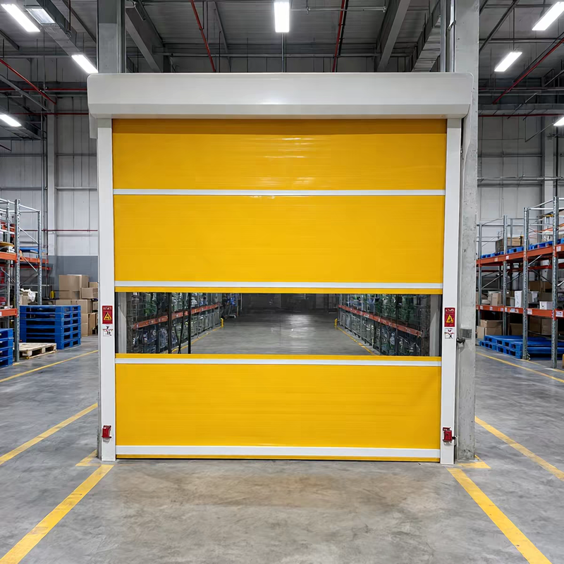 Sensor-Interlocked PVC Industrial High Speed Door with 0.8-2.0 m/s Opening Speed and DSP Servo System