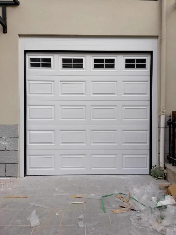Insulated Sectional Garage Door with 40 mm Polyurethane Foam and Protective Foam Separators in Export Wooden Crate Packaging