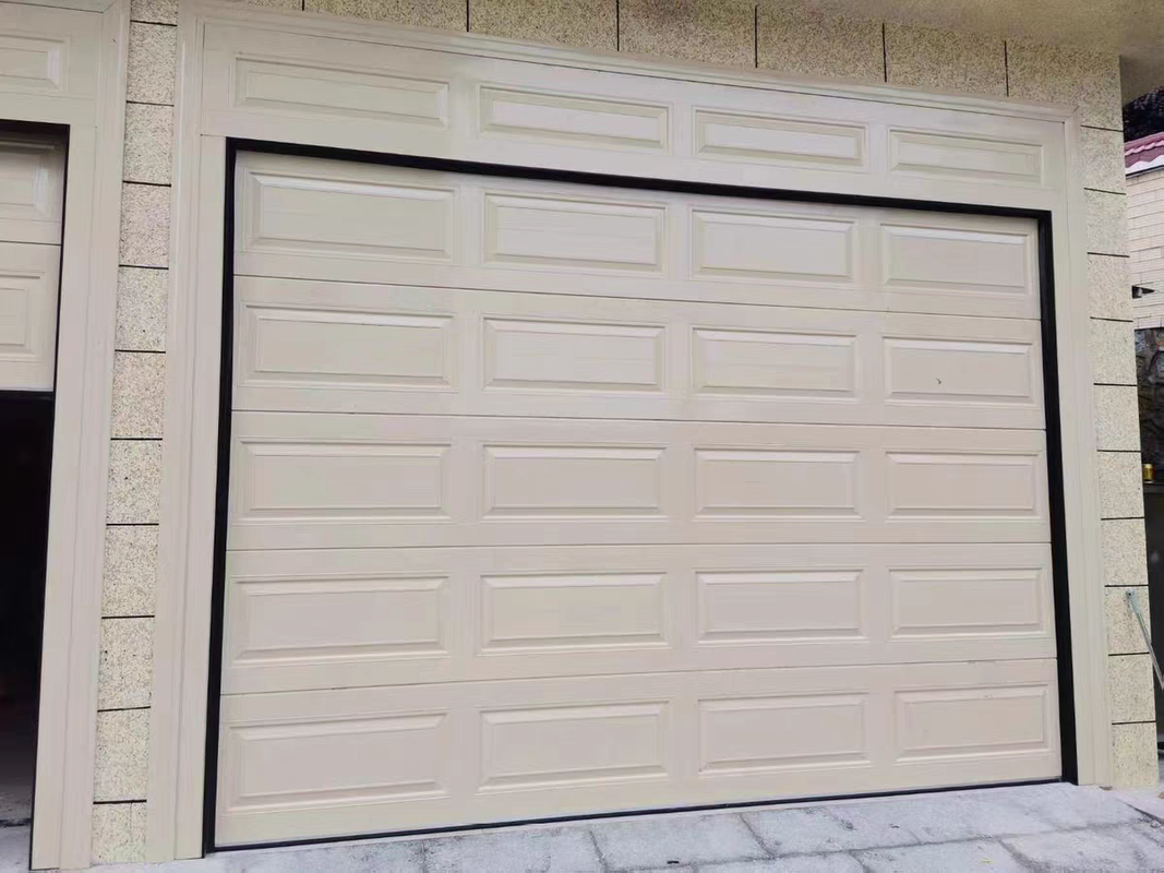 Insulated Sectional Garage Door with 40 mm Polyurethane Insulated Panels and Durable Multi-Layer Coated Finish for Outdoor Use