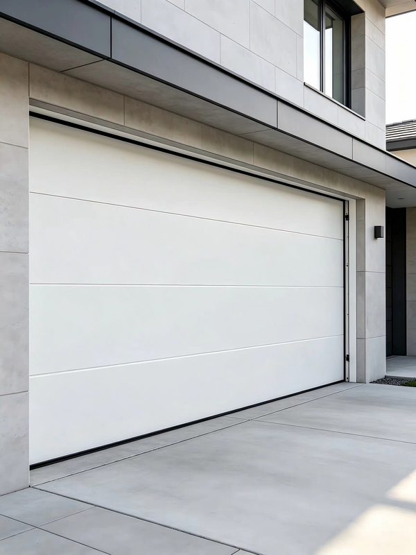 Insulated Sectional Garage Door with Rubber Sealed Panel Joints and 40 mm Polyurethane Insulated Panels Featuring 1.5 mm Embedded Steel Reinforcement