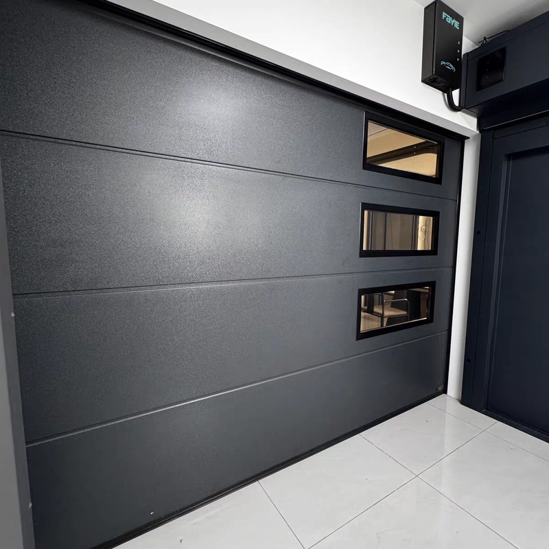 Insulated Sectional Garage Door with Rubber Sealed Panel Joints and 40 mm Polyurethane Insulated Panels Featuring 1.5 mm Embedded Steel Reinforcement